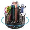 Suport metalic rotativ pentru birou, 4 compartimente, Mesh