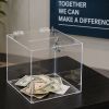 Urna plexiglas transparent, inchidere cu cheie, 25 cm