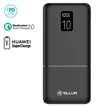 Baterie externa 10000mAh, display LCD, TELLUR Boost Pro