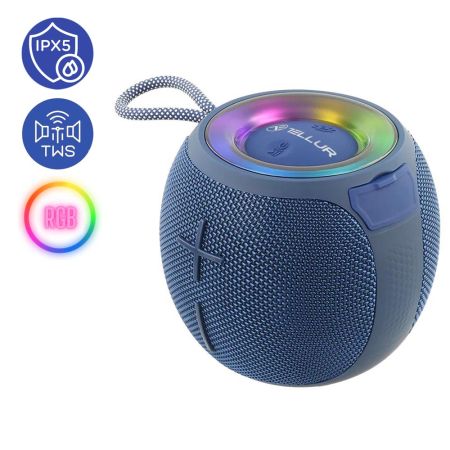 Boxa portabila bluetooth, 12W, IPX5, iluminare RGB, TELLUR