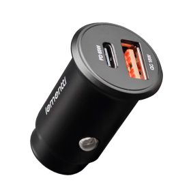 Incarcator auto cu 2 porturi, din aliaj de zinc, LEMONTTI 65W