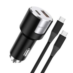 Incarcator auto cu 2 porturi, cablu Type-C, LEMONTTI 20W