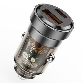 Incarcator auto cu 2 porturi, finisaj transparent, LEMONTTI 45W
