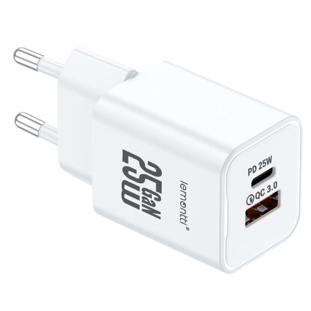 Incarcator priza cu 2 porturi, GaN Power, LEMONTTI 25W