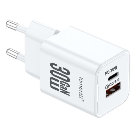 Incarcator priza cu 2 porturi, GaN Power, LEMONTTI 30W