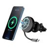 Suport auto magnetic pentru telefon, cablu retractabil, incarcare wireless 15W, LEMONTTI