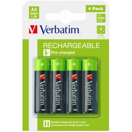 Acumulatori AA VERBATIM Rechargeable, 4 buc/set 