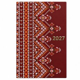 Agenda A5 zilnica, datata 2027, motive traditionale