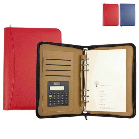 Agenda organizator mare, cu fermoar, calculator inclus