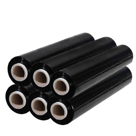 Folie neagra stretch 23 mic, 50 cm x 120 m, 6 buc/set