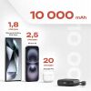 Baterie externa 10000mAh, display LCD, cablu incorporat, POWERLOCUS