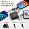 Baterie externa 10000mAh, display LCD, cablu incorporat, POWERLOCUS