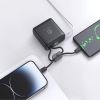 Baterie externa 10000mAh, display LCD, cablu incorporat, POWERLOCUS