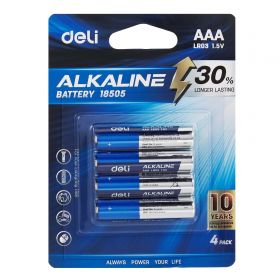 Baterii alcaline DELI LR3/AAA, 4 buc/set
