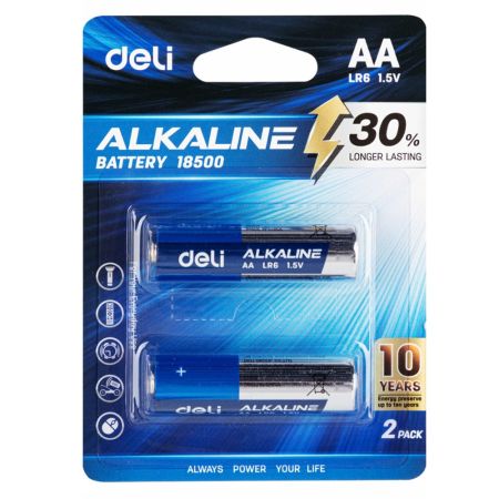 Baterii alcaline DELI LR6/AA, 2 buc/set
