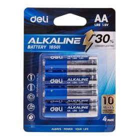 Baterii alcaline DELI LR6/AA, 4 buc/set