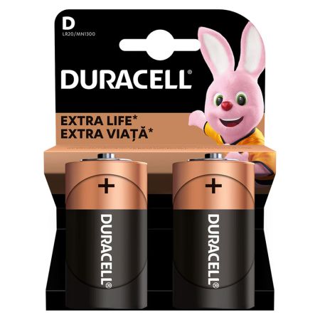 Baterii alcaline DURACELL LR20/D, 2 buc/set