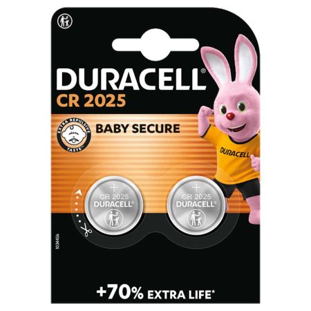 Baterii litiu buton DURACELL CR2025, 2 buc/set