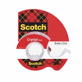 Banda adeziva invizibila cu dispenser, 19mm x 7.5m, SCOTCH Crystal 3M