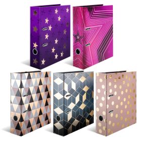 Biblioraft A4 carton laminat, 7 cm, HERMA Abstract Gold