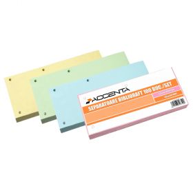 Separatoare biblioraft, 3 perforatii, 100 file/set, ACCENTA