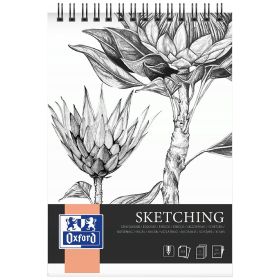 Bloc de desen A3, cu spirala, 120 g/mp OXFORD Sketching, 50 file