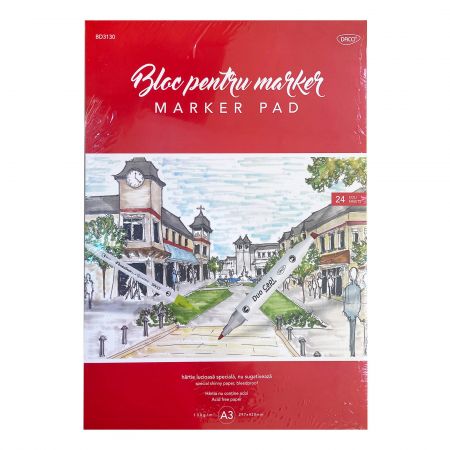Bloc desen A3 pentru marker, DACO, 24 file