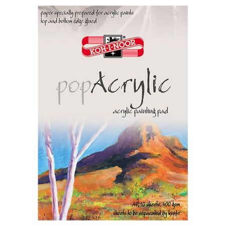 Bloc acril A4 KOH-I-NOOR Pop Acrylic, 400 g/mp, 10 file