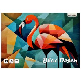 Bloc de desen A3, 160 g, PAPERLAND, 16 file