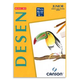 Bloc de desen A4, 120 g/mp, CANSON Junior, 16 file