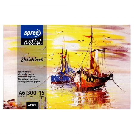 Bloc de desen A6, 300 g, SPREE Artist, 15 file
