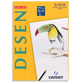 Bloc de desen A4, 120 g/mp, CANSON Junior, 16 file