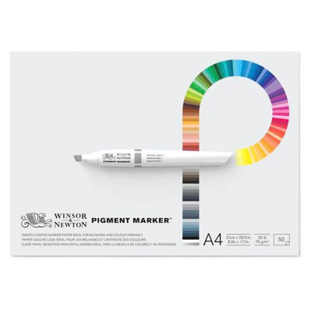 Bloc desen A4, 75 g, WINSOR AND NEWTON Pigment Marker, 50 file