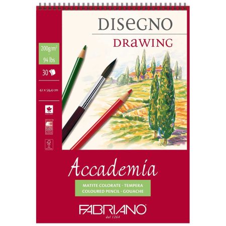 Bloc desen A2, 200 g, FABRIANO Accademia Drawing, 30 file