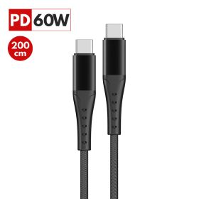 Cablu date Type-C la Type-C, PD 60W, 2 m, LEMONTTI Aluminium Black