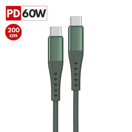 Cablu date Type-C la Type-C, PD 60W, 2 m, LEMONTTI Aluminium