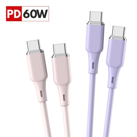 Cablu date Type-C la Type-C, PD 60W, 1.2 m, LEMONTTI Liquid Sili