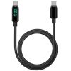 Cablu date Type-C la Type-C, cu display, PD 100W, 2 m, LEMONTTI Aluminium