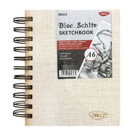 Bloc de desen si schite A6, cu spirala, 120 g, DACO, 80 file