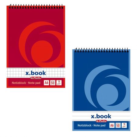 Blocnotes cu spira A6 50 file HERLITZ X.Book