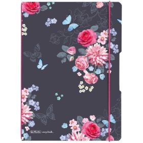 Caiet A4, 2x40 file, velin, coperta plastic, HERLITZ My. Book Flex Ladylike Flower