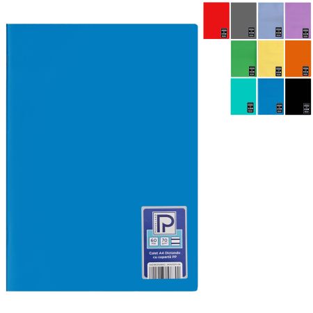 Caiet scolar A4 60 file, coperta plastic, PAPERLAND PP400