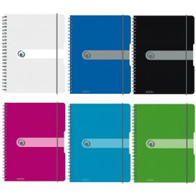 Caiet cu spirala A4, 80 file, coperta plastic cu elastic HERLITZ