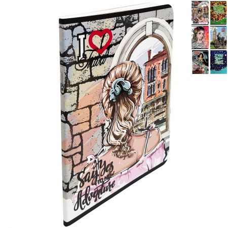 Caiet A5, 52 file, OPTIMUM Lux Line Girls