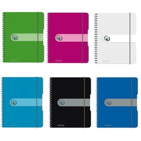 Caiet cu spirala A5, 80 file, coperta plastic cu elastic HERLITZ