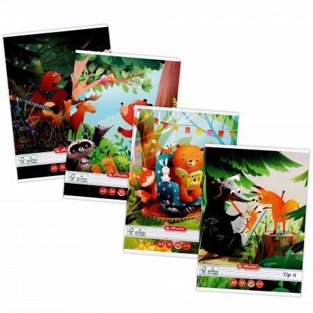 Caiet A5 tip II, 36 file, HERLITZ Fun Time