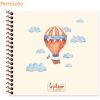 Carnetel cu spirala 16x15 cm, 50 file, coperta carton rigid, KESKIN COLOR La Plume Balloons