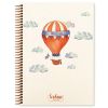 Caiet cu spirala 18x24 cm, 80 file, coperta carton rigid, KESKIN COLOR La Plume Balloons