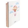 Caiet cu spirala 18x24 cm, 80 file, coperta carton rigid, KESKIN COLOR La Plume Balloons