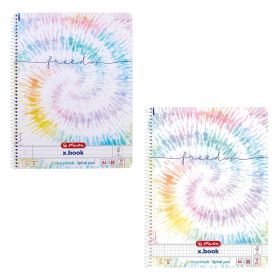 Caiet cu spirala A4, 80 file, coperta carton, HERLITZ New Batik Freedom